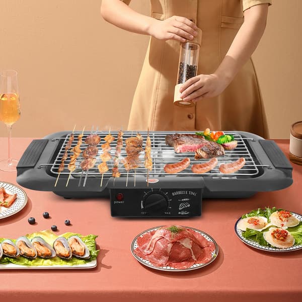 Elektrisk Grill, Justerbar Temperatur, Non-Stick Overflade,sort