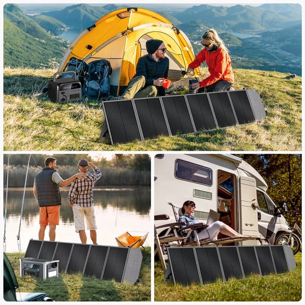 Solpanel, 200W Utgång, Fällbar Design,Digital kamouflage