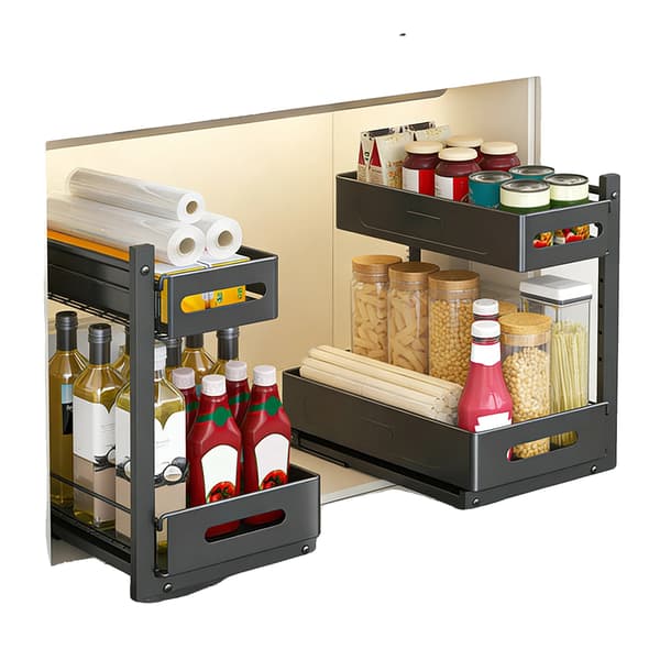 Under Disk Organizer, Utdragbar Design, Justerbar Förvaring,2st