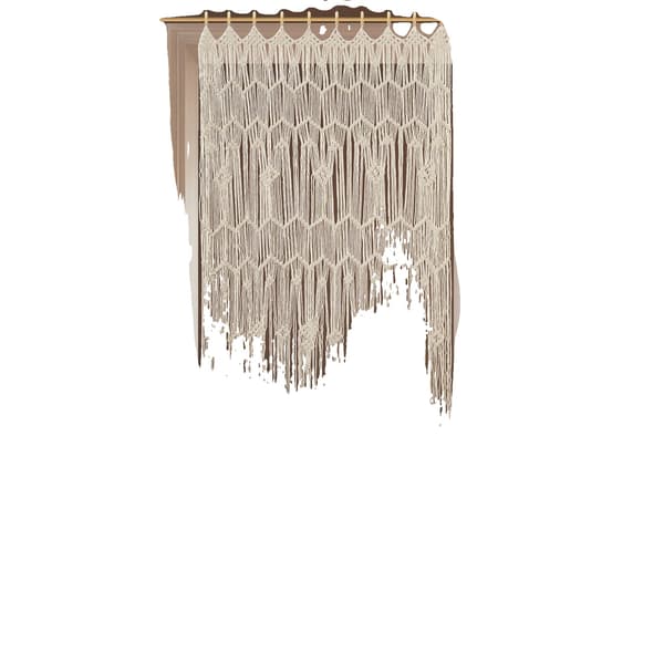 Rumsavdelare, Bohemisk Stil, Handvävd Design,VIT