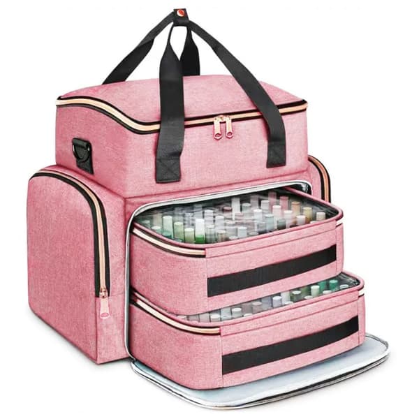 Kosmetisk Organizer, 96 Rum, Holdbar Rejsetaske,Pink