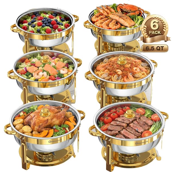 Chafing Dish, Rostfritt Stål, Elegant Design,6PCS