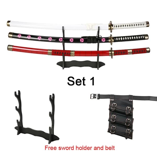Anime Katana, Cosplay Replica, Inkluderer Stativ og Bælte,Sæt 1