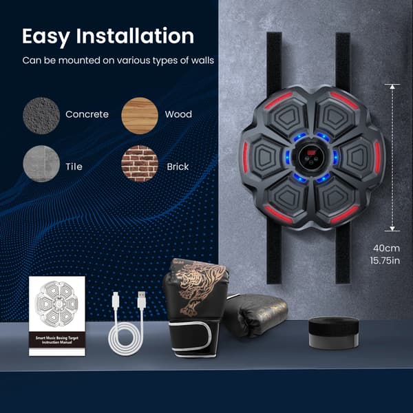Musik Bokse Maskine, Bluetooth Forbindelse, Justerbare Træningsindstillinger,sort