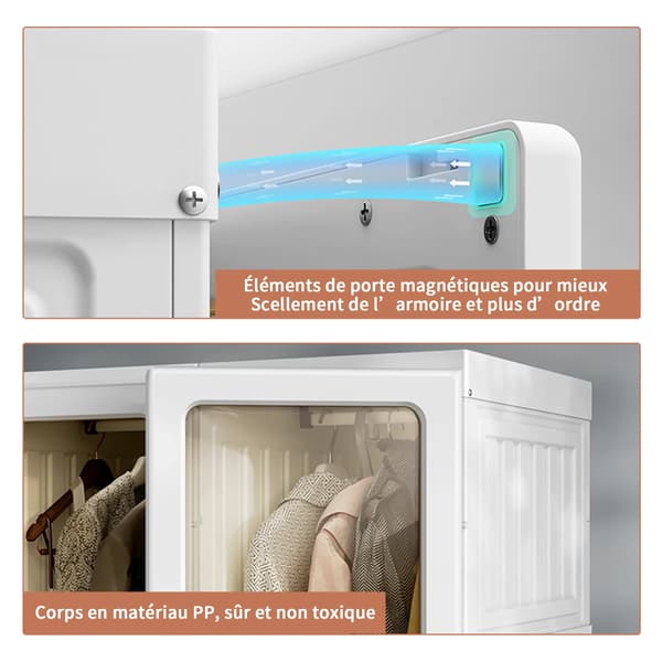 Garderob, Modern Design, Lätt Montering,VIT