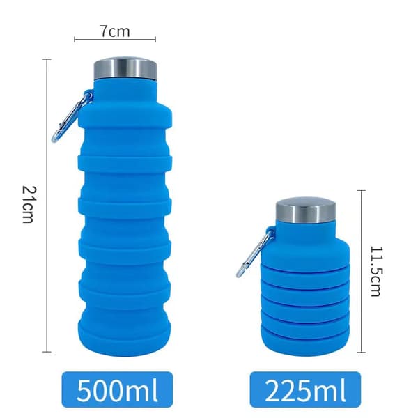 Fällbar Kopp, Bärbar Silikon, 500 ml Kapacitet,Blå