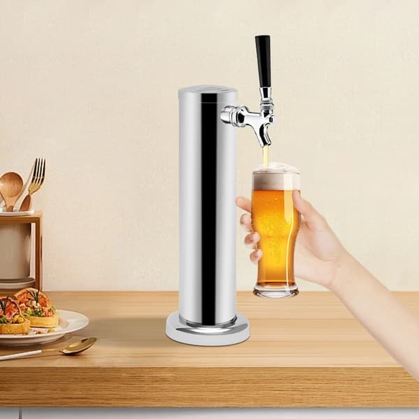 Øltårn, Rustfrit Stål Konstruktion, Dækmonteret Dispenser,Sølv