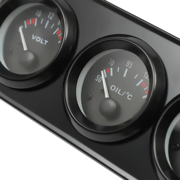 Bilmåler Sæt, Voltmeter, Olietemperatur og Trykmålere,sort
