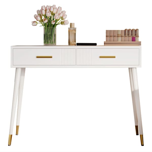 Dressing Table, Moderne Stil, 2 Opbevaringsskuffer,100×76×40 cm
