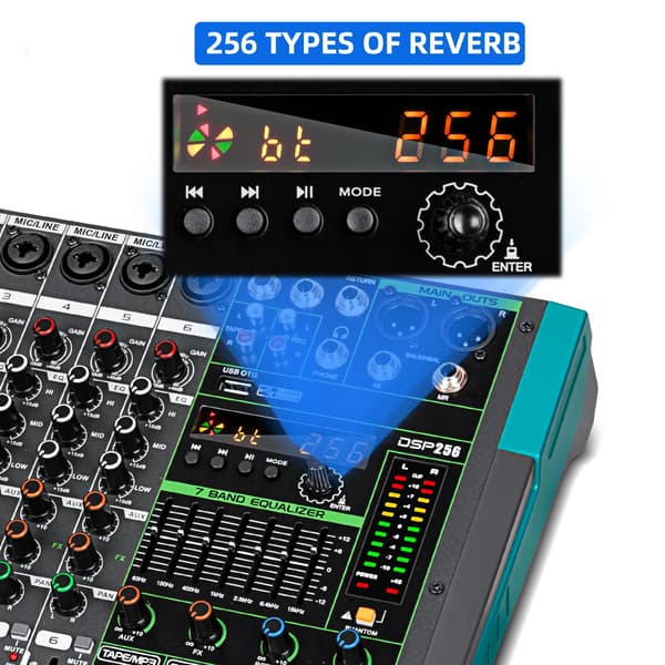 Lydmixer, indbyggede rumklangseffekter, USB- og Bluetooth-forbindelse,MG6
