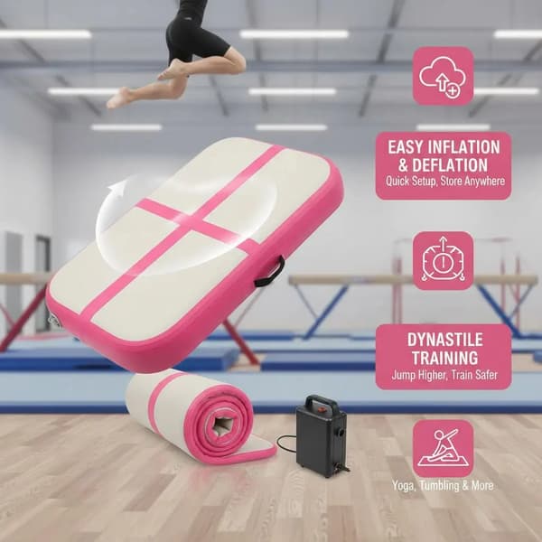 Gymnastikmatta, Hållbar PVC, Uppblåsbart Design,armégrön