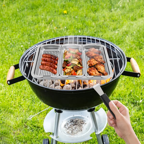Grilltillbehör, Rostfritt Stål, Diskmaskinssäker,Silver