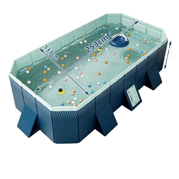 Bärbar Swimmingpool, Fällbar Design, Hållbart PVC-material,Längd 2.53m