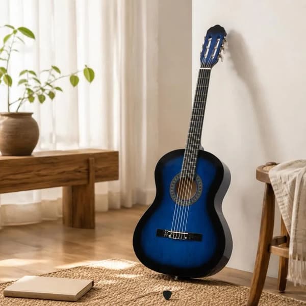 Klassisk Guitar, Solid Basswood, Elegant Design,Blå