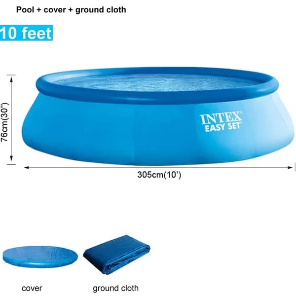 Uppblåsbar Pool, Hållbar PVC, Snabb Montering,Poolgolv tyg poolöverdrag