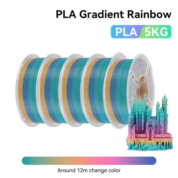 3D-printer filament, livlige farver, miljøvenligt materiale,5KG Silke Gradient