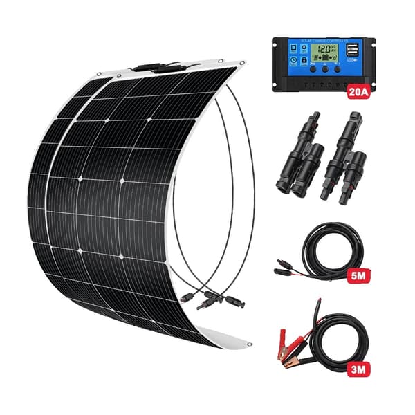 Fleksibel Solpanel, 100W Strømudgang, Letvægtsdesign,200W Sæt