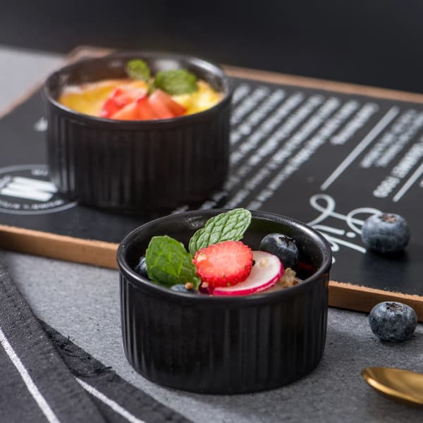 Keramiska Ramekiner Set, Elegant Design, Miljövänligt Material,70ML 6PCS