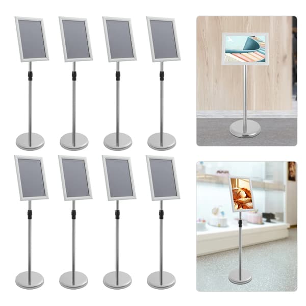 Skyltställ, Justerbar Höjd, Modern Design,Silver