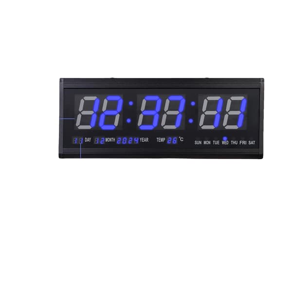 Vægur, Digitalt LED-display, Multifunktionel,LILLA