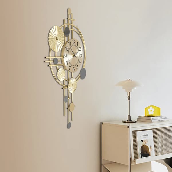 Väggklocka, Modern Design, Tyst Drift,Guld