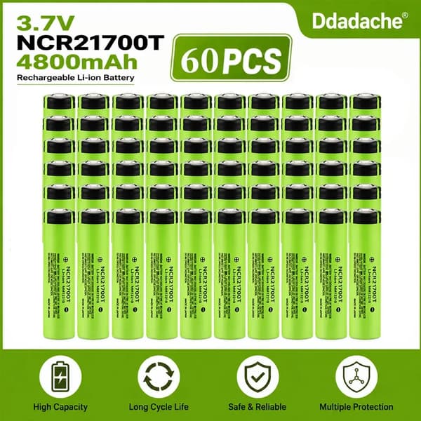 Lithiumbatteri, 4800mAh kapacitet, CE-certificeret,3.7 V, 60PCS