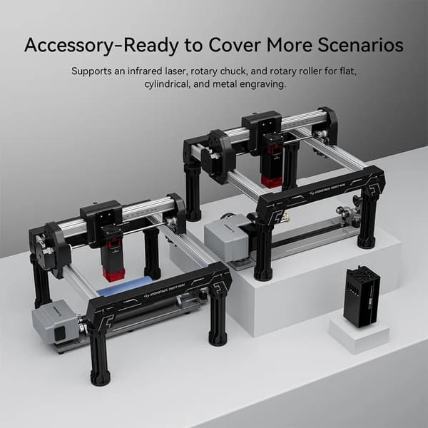 Lasergraver, 0,04 mm laserprik, 10000 mm/min hastighed,ATOMSTACK Swift Mini, EU