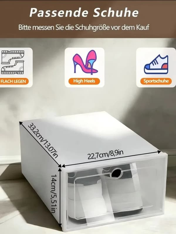 Skoförvaringslåda, Stapelbar Design, Ventilerad Struktur,Vit 16-delar