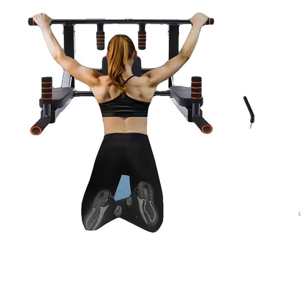 Pull Up Bar, Vægmonteret, Multi-Greb Design,sort