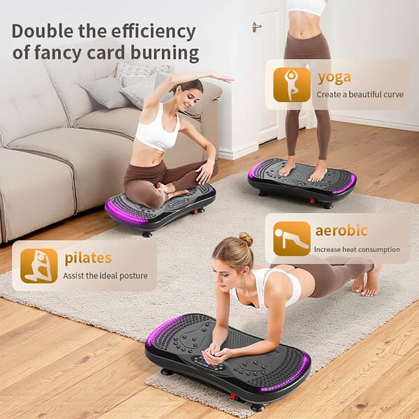 Vibrationsplade, 9 tilstande, modstandsbånd inkluderet,sort