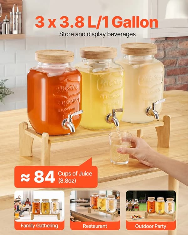 Dryckesdispenser, Glasmaterial, Läcksäker Kran, armégrön