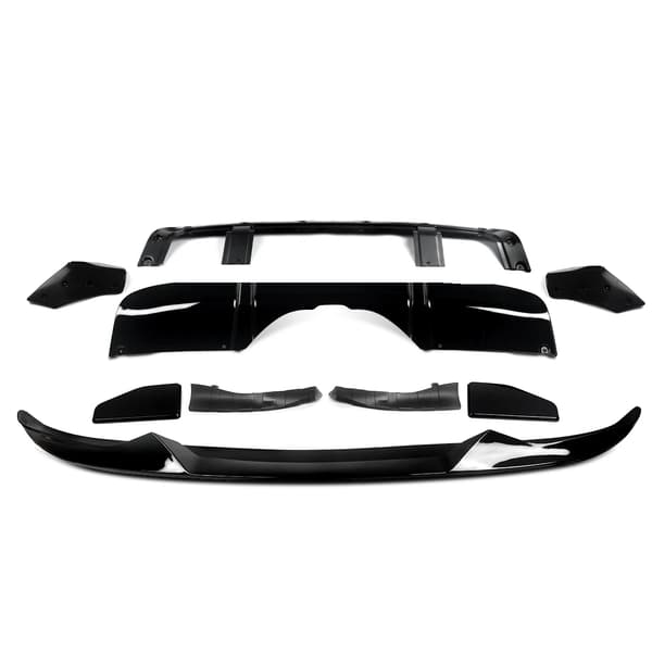 Bil Aero Karosserikits, Front Splitter, Bag Diffuser,Glansende Sort
