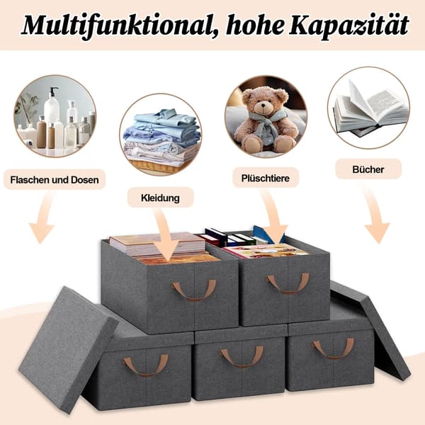 Opbevaringskuber, Foldbart Design, Holdbart Stofmateriale,44x34x25cm(38L)