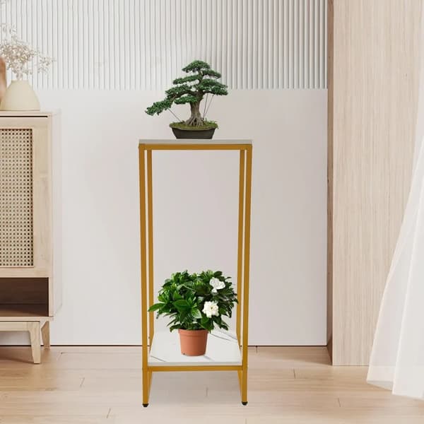 Display Stativ, Robust Smedet Jern, To-Niveau Design,Guld