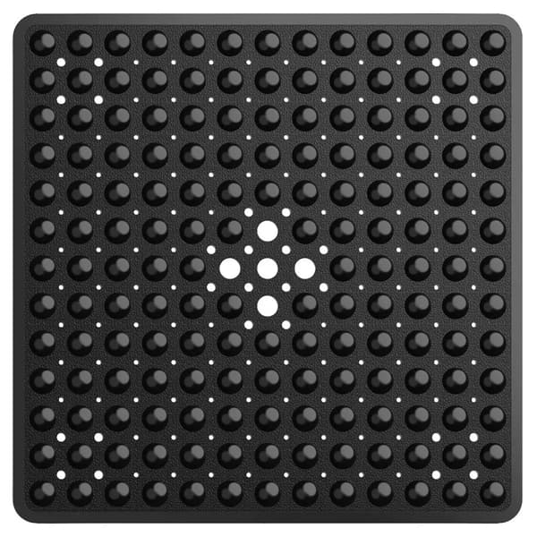 Brusemåtte, Skridsikker Design, Blød Pebble Tekstur,53x53cm-d, sort