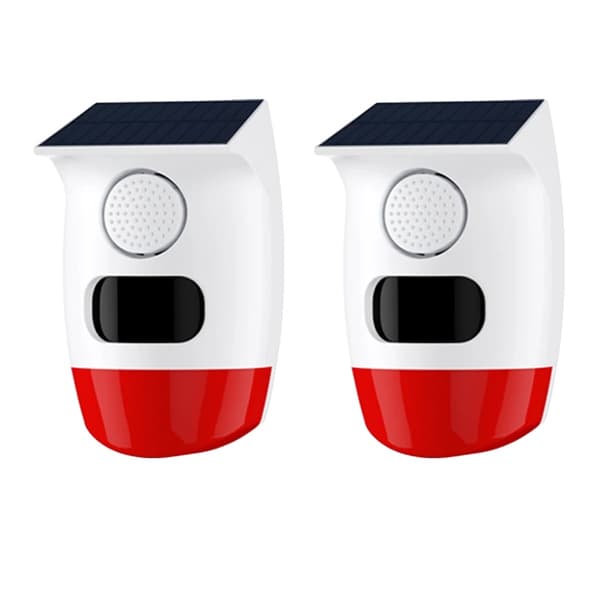 Larm System, PIR Infraröd Rörelsesensor, 120dB Siren,2PC Solhorn
