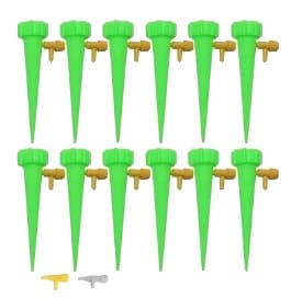 Droppbevattningssystem, Automatisk Vattning, Justerbar Flöde,12PCS-Grön