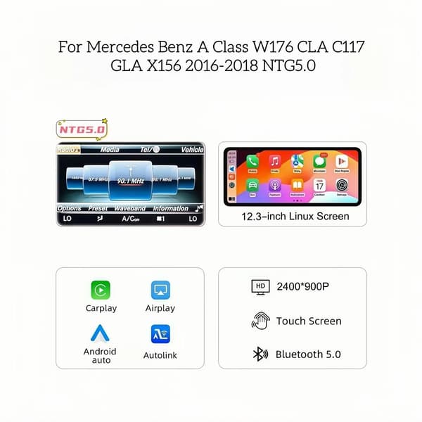 Multimedia Touchscreen, Android Auto, CarPlay Kompatibilitet,12.3 A Klasse NTG5.0