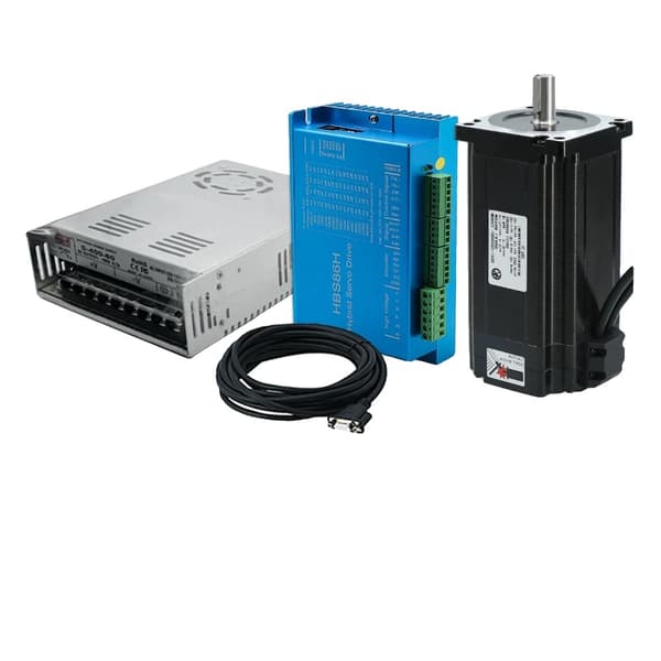 Sluten Loop Stegmotor, 1000 PPR Encoder, 400W Drivare,Ingen plugg-e, 14mm-e, 12N HBS86H kit