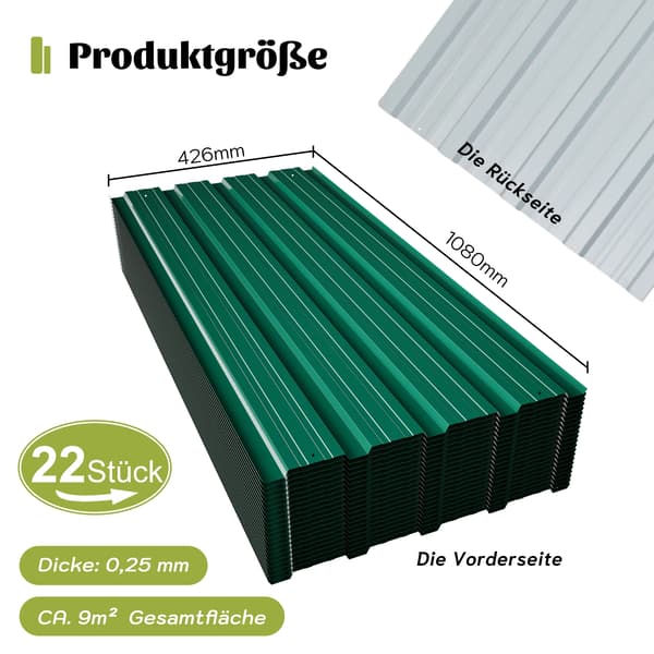 Tagplader, Vejrbestandige, Rustbestandige,grøn