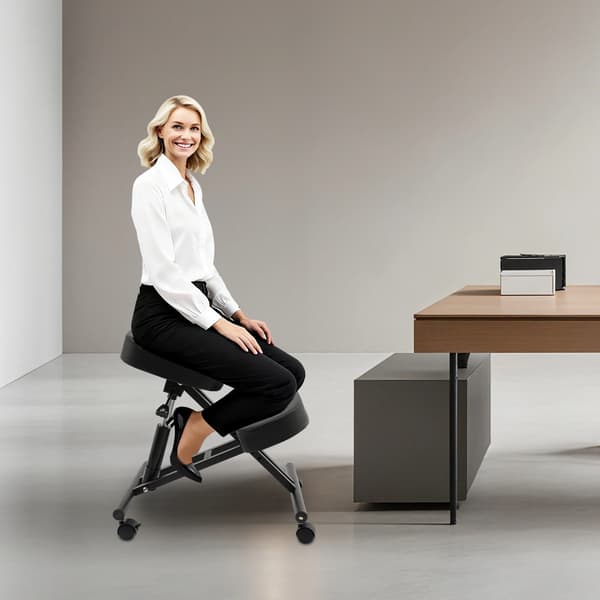 Knæstol, Justerbar Højde, Ergonomisk Design,sort