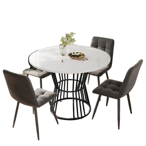 Spisebord, Moderne Design, Marmor Mønster,Sort - MDF