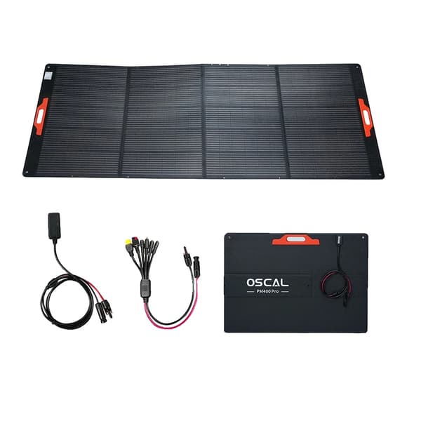 Solpanel, Foldbart Design, Høj Effektivitet, IP67 Vandtæt,Oscal PM400 Pro
