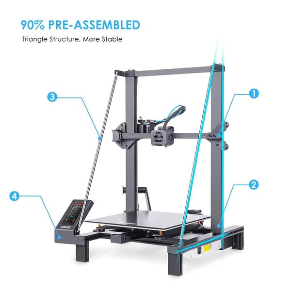 3D-printer, 300 mm byggevolumen, stille drift,LK5 Pro, EU