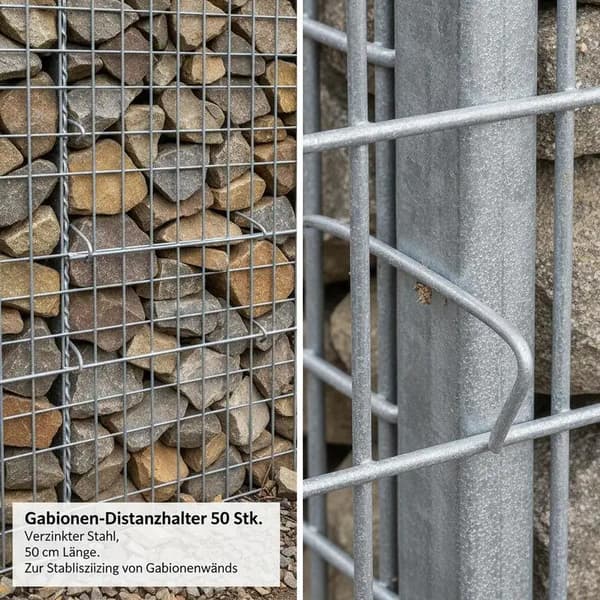 Gabion Holdere, Holdbart Stål, Nem Montering,Argent