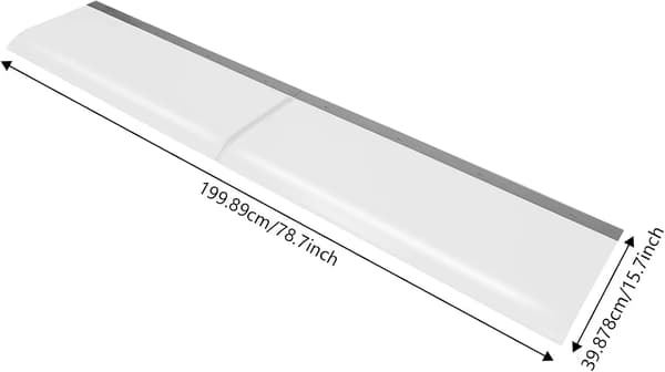 Regnlyddæksel, 200 x 40 cm, PET-materiale, rektangulær form, temperaturinterval -30 til 70°C, tykkelse 3,5 mm