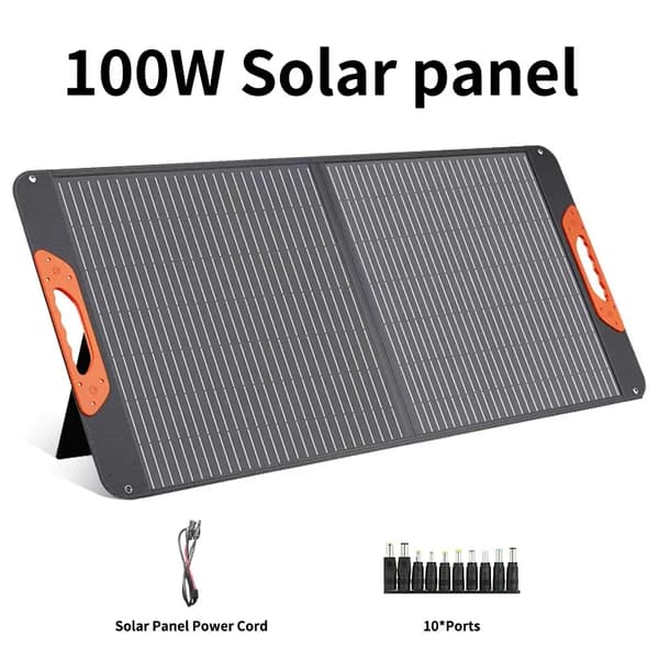 Solpanel, Foldbart Design, Høj Effektivitet,100w solpanel