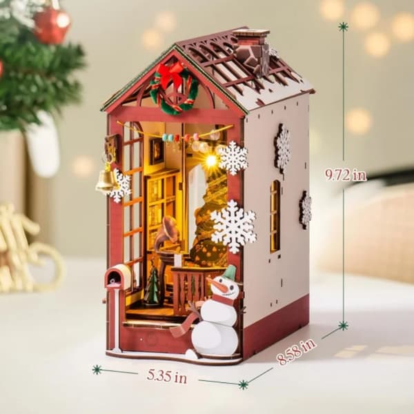 Bogkrog Kit, DIY Samlemodel, LED Belysningsfunktion,Julehus