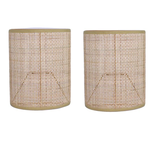 Bambu Seinälamppu, Retro Design, Käsintehty Tyyli,Ei lamppua, 2PCS