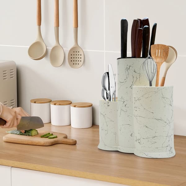 Knivholder, Plads til 5 Knive, Holdbart Design,HVID